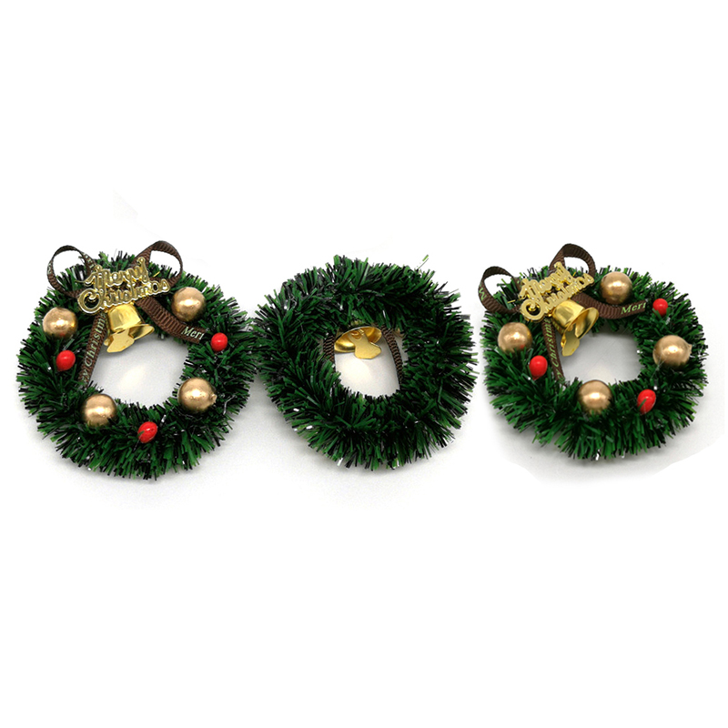 1 Pcs 6CM Miniature Wreath Doll House Christmas Tree Wall Decoration Accessories
