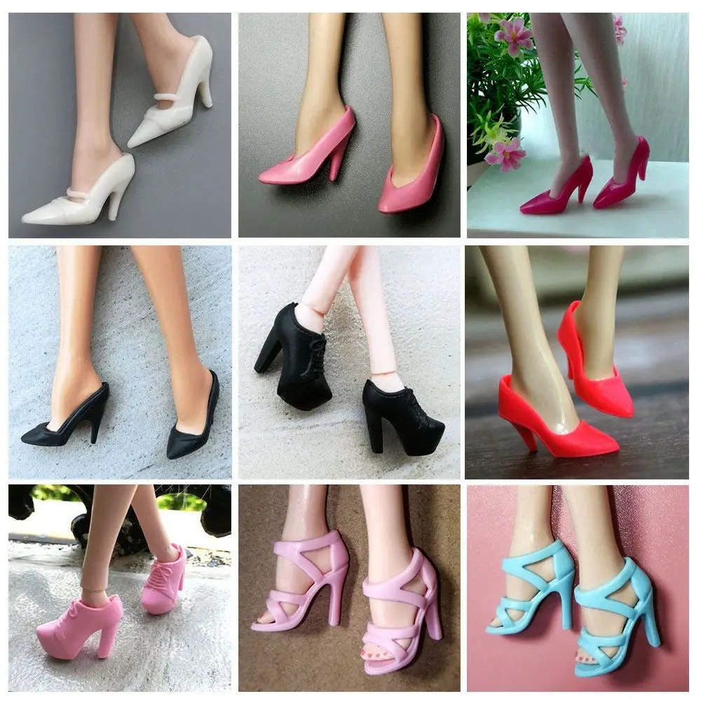 1 Pair 30cm Doll High-heel Shoe Fashion Female Doll Boots Plastic Doll Colorful High Heels Shoes 1/6 Dolls Accessories