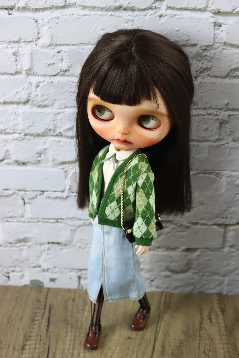 Fit for Blythe Doll Clothes Fur Coat Skirt for Ob24 Ob22 Azone Doll Winter Outfit Stocking