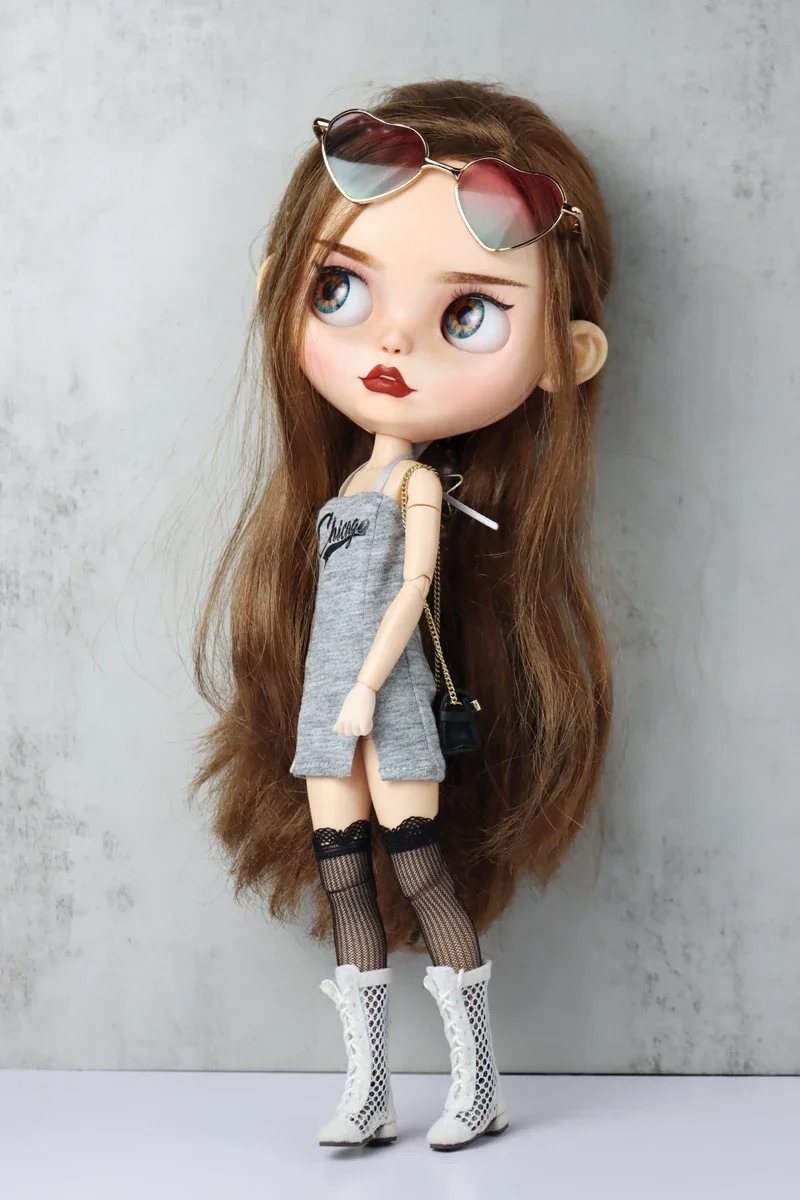 Fit for Blythe Doll Clothes Fur Coat Skirt for Ob24 Ob22 Azone Doll Winter Outfit Stocking