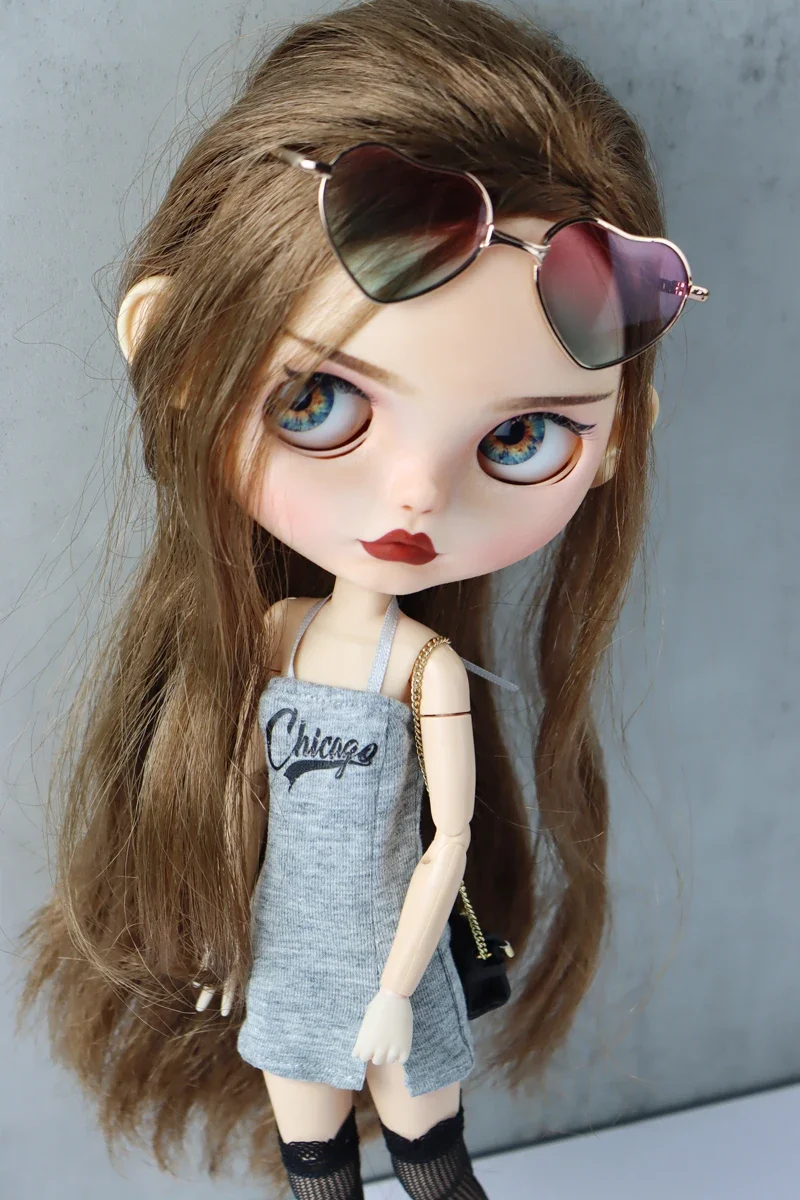 Fit for Blythe Doll Clothes Fur Coat Skirt for Ob24 Ob22 Azone Doll Winter Outfit Stocking