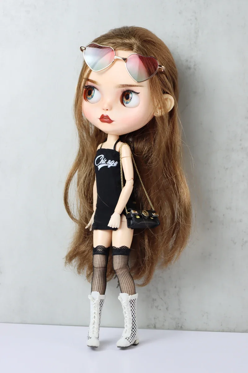 Fit for Blythe Doll Clothes Fur Coat Skirt for Ob24 Ob22 Azone Doll Winter Outfit Stocking