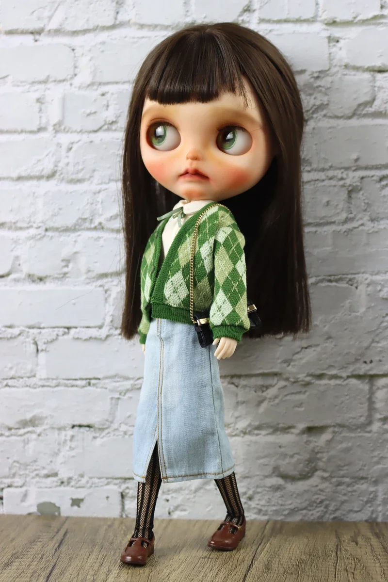 Fit for Blythe Doll Clothes Fur Coat Skirt for Ob24 Ob22 Azone Doll Winter Outfit Stocking