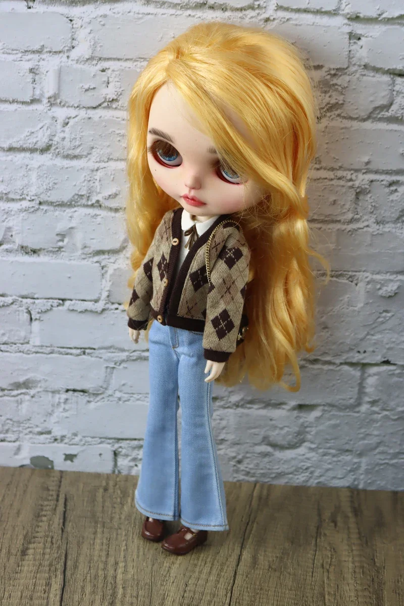 Fit for Blythe Doll Clothes Fur Coat Skirt for Ob24 Ob22 Azone Doll Winter Outfit Stocking