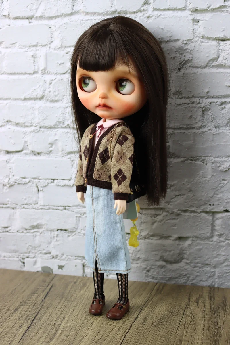 Fit for Blythe Doll Clothes Fur Coat Skirt for Ob24 Ob22 Azone Doll Winter Outfit Stocking
