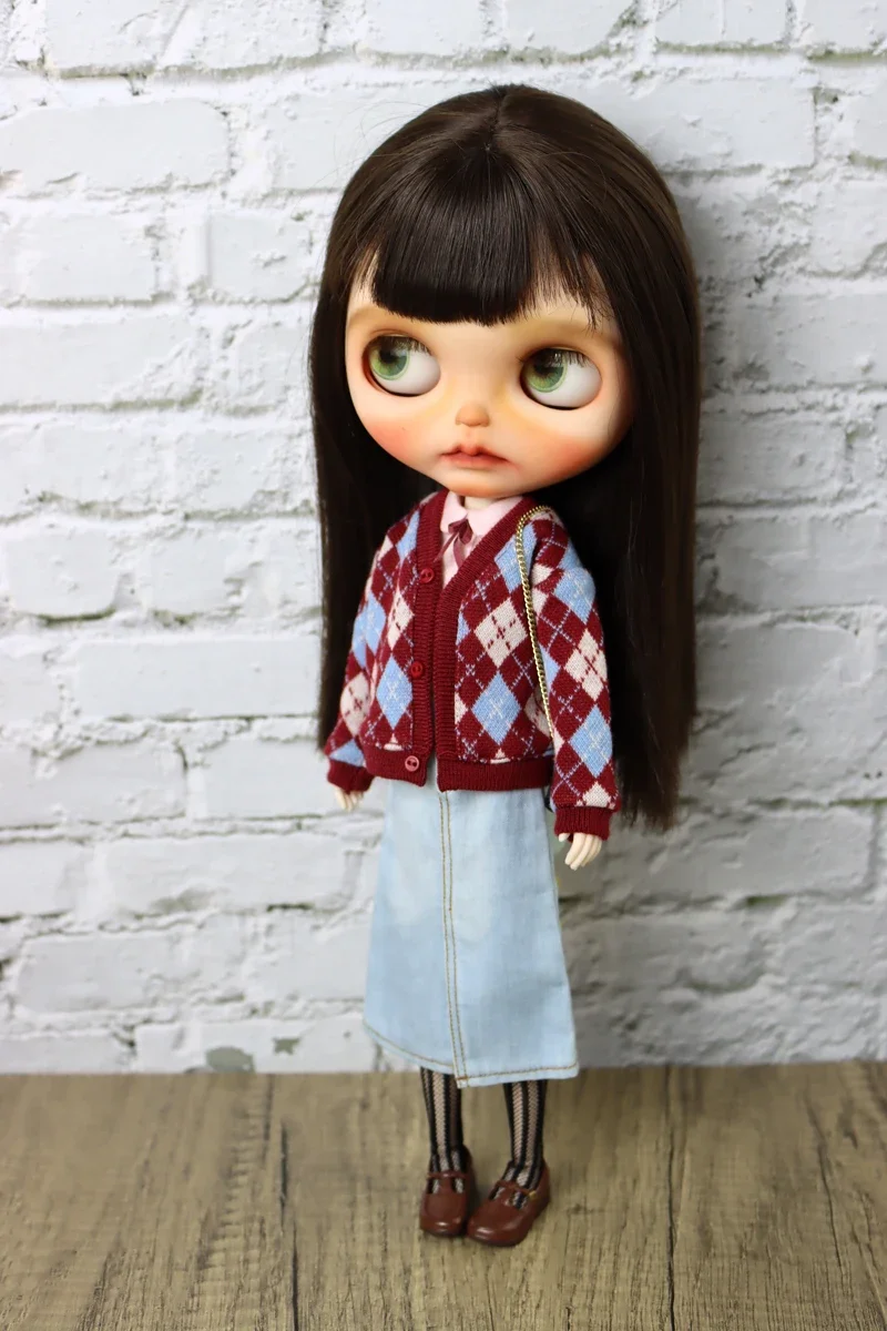 Fit for Blythe Doll Clothes Fur Coat Skirt for Ob24 Ob22 Azone Doll Winter Outfit Stocking