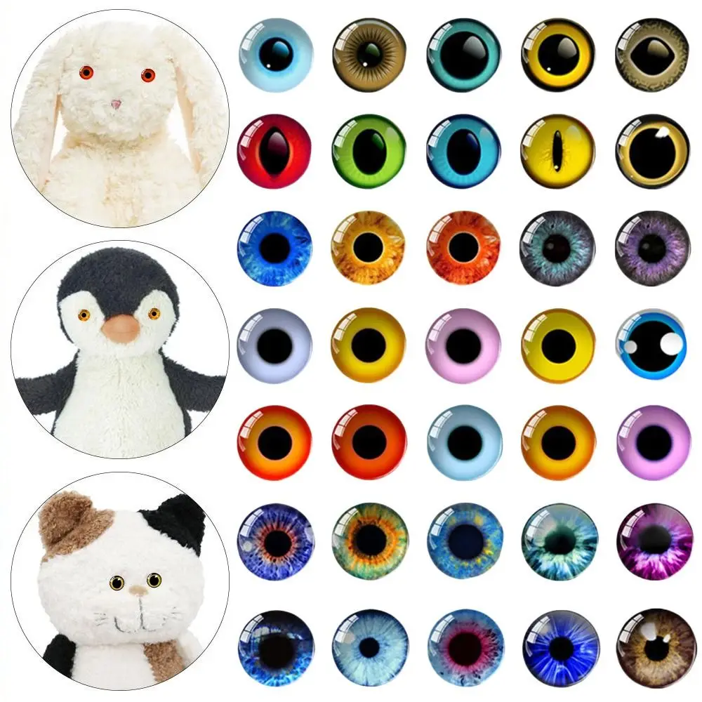 20pcs/10pairs New 6mm-20mm Eyes Crafts Eyes Crystal Plastic Glitter Crystal Eyes Puppet Crystal Eyes DIY Doll Accessories