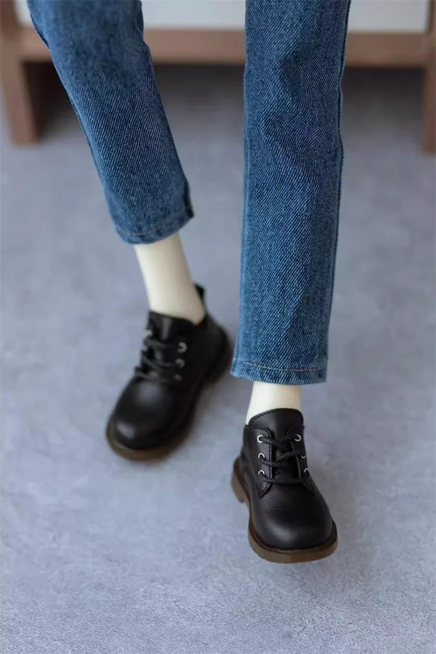 BJD Doll Shoes 1/3 Handsome Soft-soled Round Toe High-top Multi-color Black Blue Green Leather Ankle Boots Gift Doll Accessories