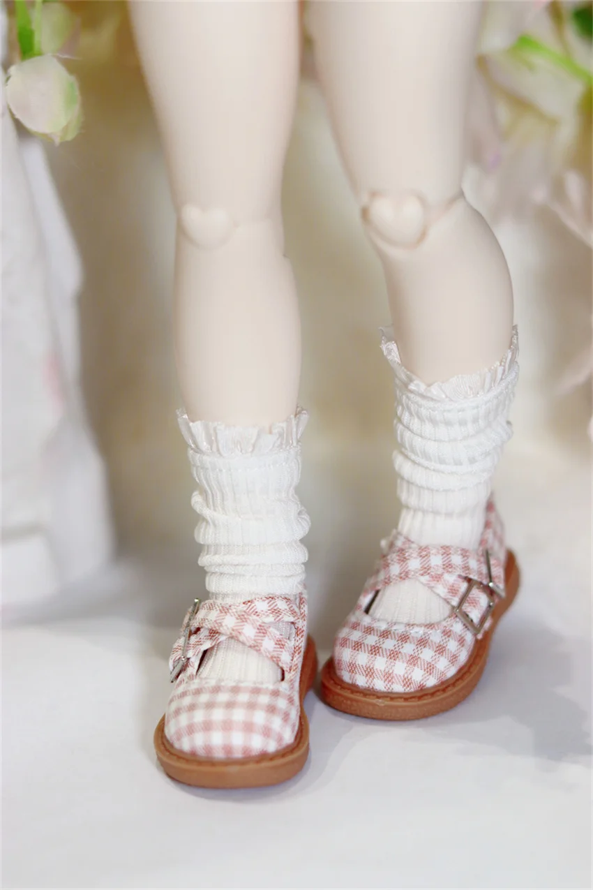 BJD Shoes 1/6, XIONGMEI, 1/4 Checkered Soft Soles Shoes BJD Accessories