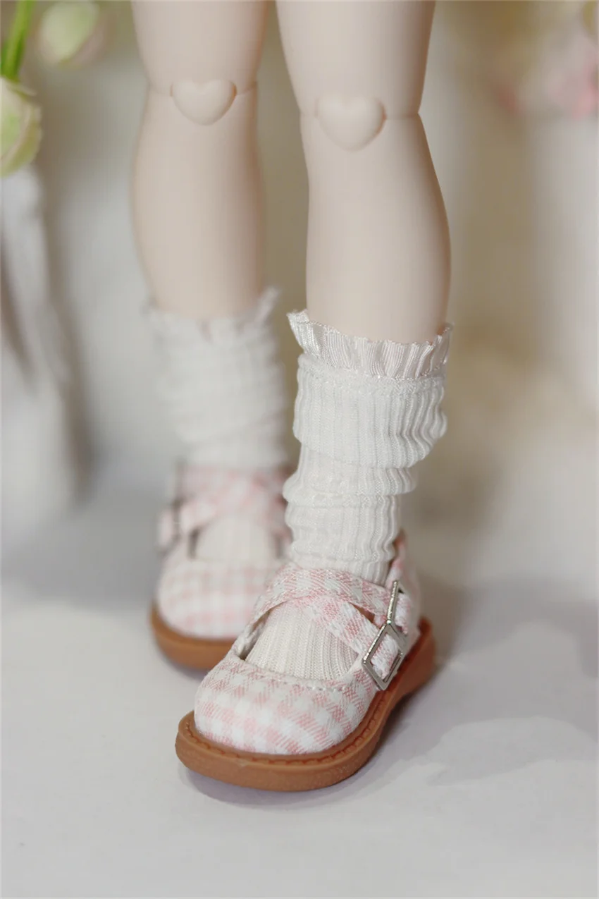 BJD Shoes 1/6, XIONGMEI, 1/4 Checkered Soft Soles Shoes BJD Accessories