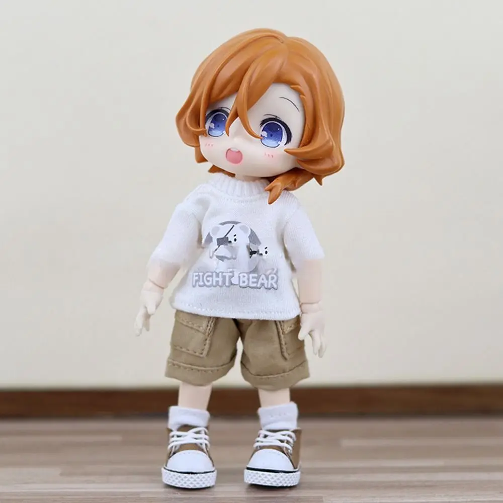 Obitsu11 Clothes Fashion Printing Tops Sweatshirt Work Style Trousers Casual Pants For OB11 Doll Clothes Accessories Kids Toys