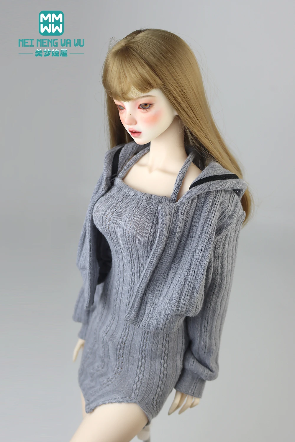 Doll Clothes Fashion Halter Slit Knit Skirt Sweater Coat Fit 43-60cm 1/4 /3 BJD DD SD13 Doll Accessories Girl Gift