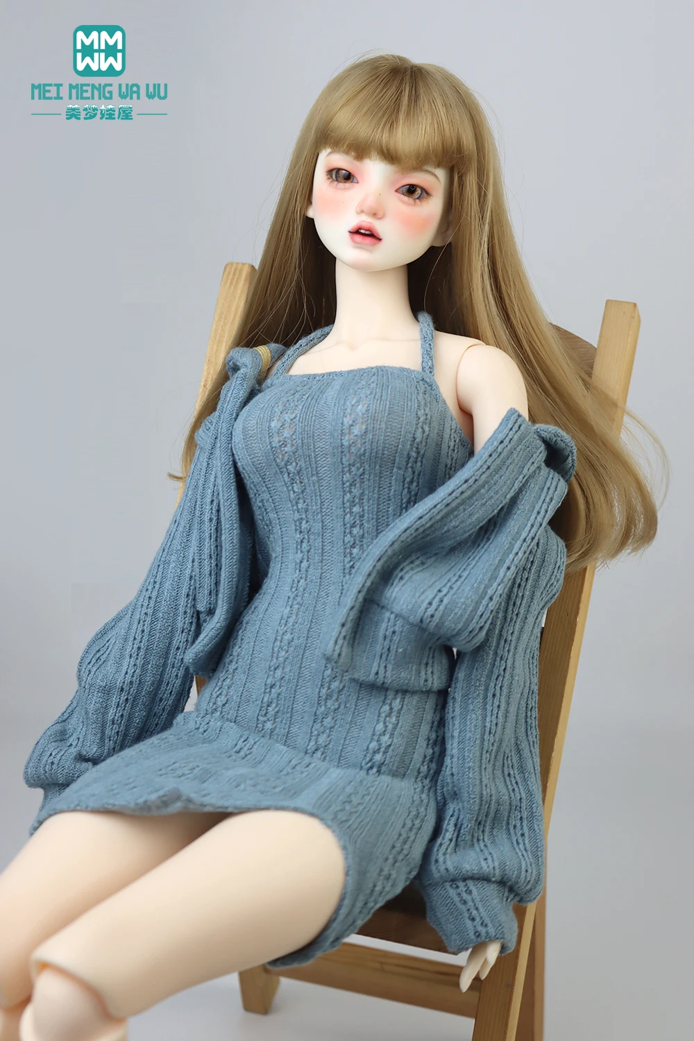 Doll Clothes Fashion Halter Slit Knit Skirt Sweater Coat Fit 43-60cm 1/4 /3 BJD DD SD13 Doll Accessories Girl Gift