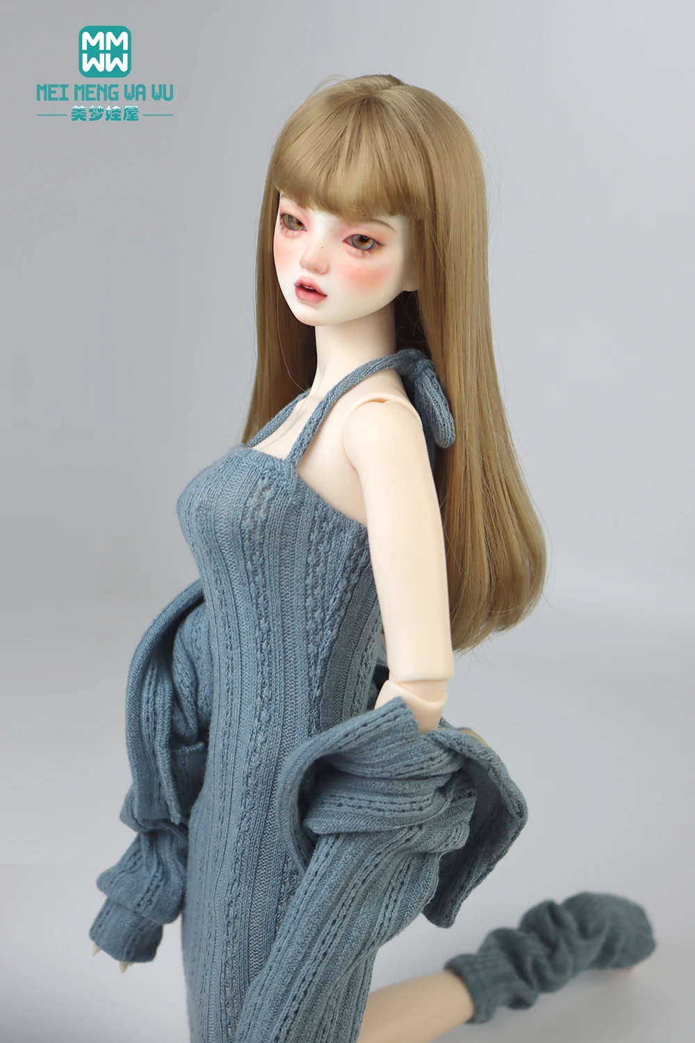 Doll Clothes Fashion Halter Slit Knit Skirt Sweater Coat Fit 43-60cm 1/4 /3 BJD DD SD13 Doll Accessories Girl Gift