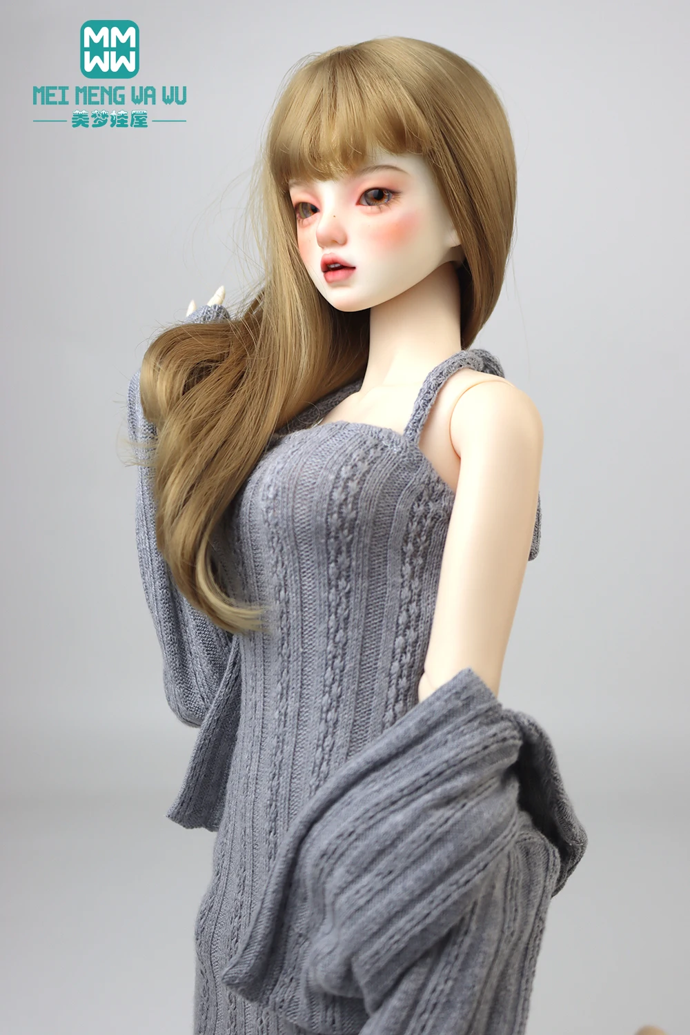 Doll Clothes Fashion Halter Slit Knit Skirt Sweater Coat Fit 43-60cm 1/4 /3 BJD DD SD13 Doll Accessories Girl Gift