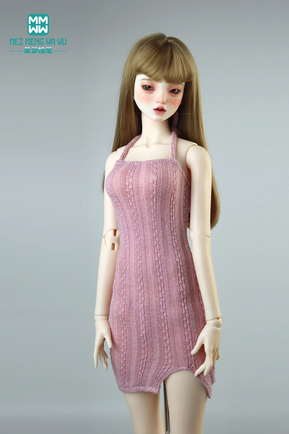 Doll Clothes Fashion Halter Slit Knit Skirt Sweater Coat Fit 43-60cm 1/4 /3 BJD DD SD13 Doll Accessories Girl Gift
