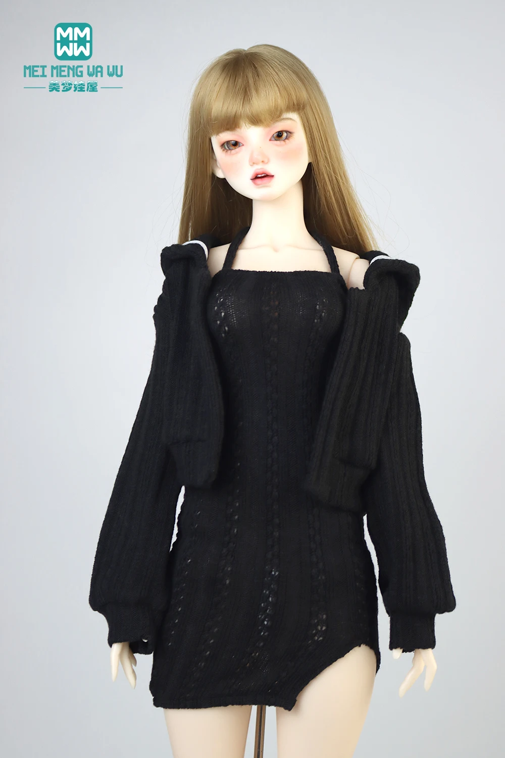 Doll Clothes Fashion Halter Slit Knit Skirt Sweater Coat Fit 43-60cm 1/4 /3 BJD DD SD13 Doll Accessories Girl Gift
