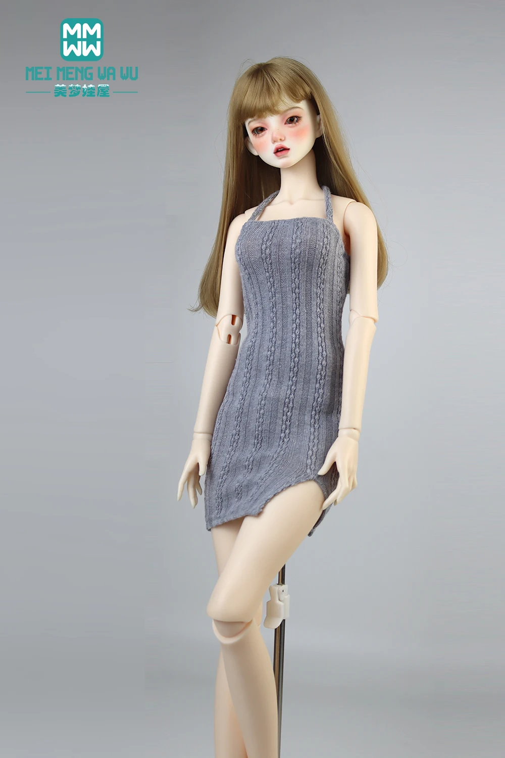 Doll Clothes Fashion Halter Slit Knit Skirt Sweater Coat Fit 43-60cm 1/4 /3 BJD DD SD13 Doll Accessories Girl Gift