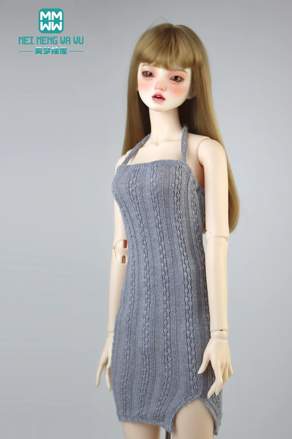 Doll Clothes Fashion Halter Slit Knit Skirt Sweater Coat Fit 43-60cm 1/4 /3 BJD DD SD13 Doll Accessories Girl Gift