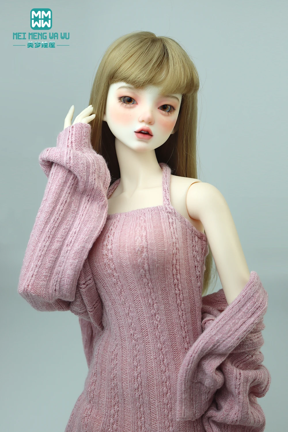 Doll Clothes Fashion Halter Slit Knit Skirt Sweater Coat Fit 43-60cm 1/4 /3 BJD DD SD13 Doll Accessories Girl Gift