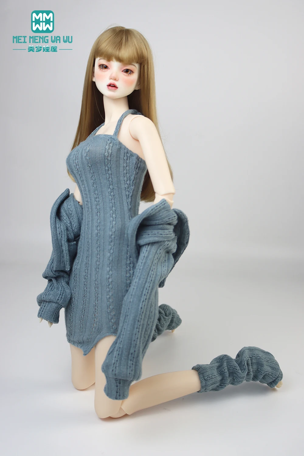 Doll Clothes Fashion Halter Slit Knit Skirt Sweater Coat Fit 43-60cm 1/4 /3 BJD DD SD13 Doll Accessories Girl Gift