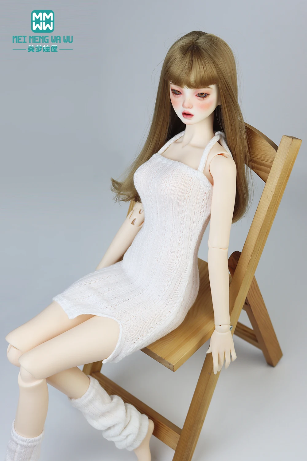 Doll Clothes Fashion Halter Slit Knit Skirt Sweater Coat Fit 43-60cm 1/4 /3 BJD DD SD13 Doll Accessories Girl Gift