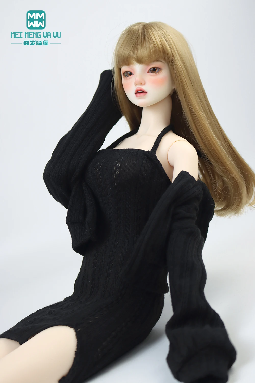 Doll Clothes Fashion Halter Slit Knit Skirt Sweater Coat Fit 43-60cm 1/4 /3 BJD DD SD13 Doll Accessories Girl Gift
