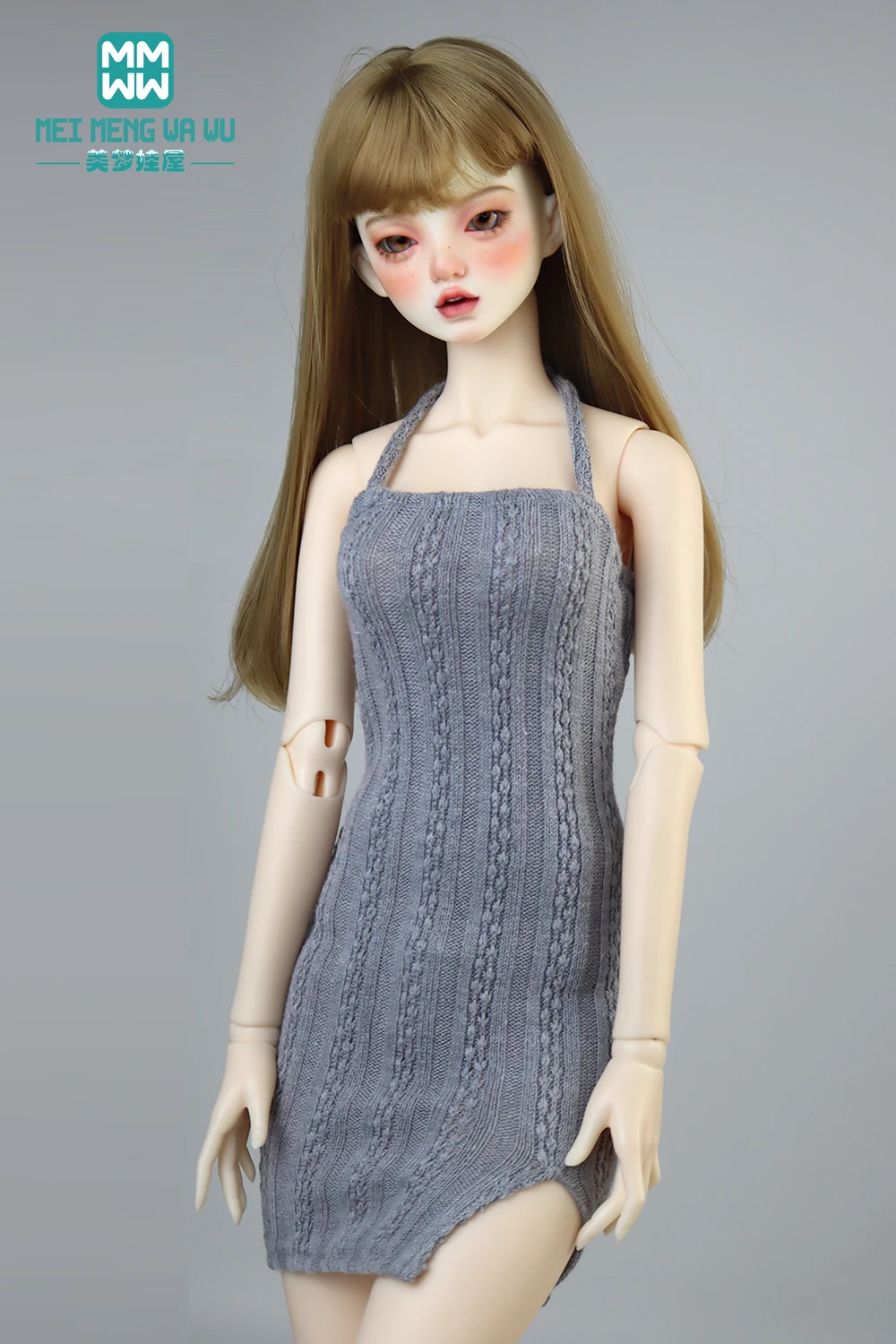 Doll Clothes Fashion Halter Slit Knit Skirt Sweater Coat Fit 43-60cm 1/4 /3 BJD DD SD13 Doll Accessories Girl Gift