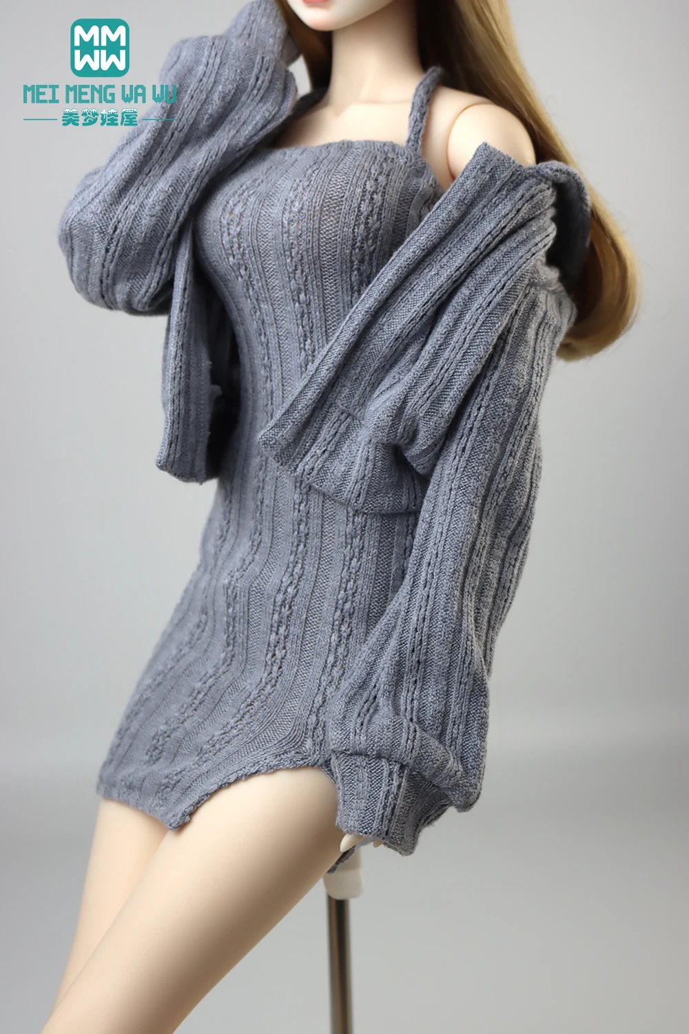 Doll Clothes Fashion Halter Slit Knit Skirt Sweater Coat Fit 43-60cm 1/4 /3 BJD DD SD13 Doll Accessories Girl Gift
