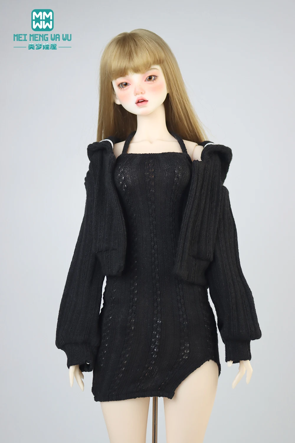 Doll Clothes Fashion Halter Slit Knit Skirt Sweater Coat Fit 43-60cm 1/4 /3 BJD DD SD13 Doll Accessories Girl Gift