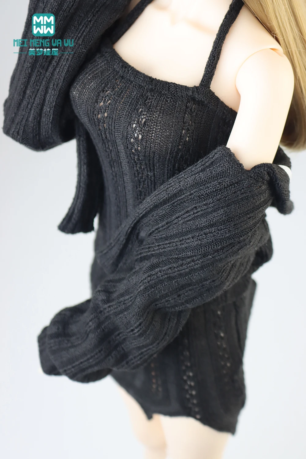 Doll Clothes Fashion Halter Slit Knit Skirt Sweater Coat Fit 43-60cm 1/4 /3 BJD DD SD13 Doll Accessories Girl Gift