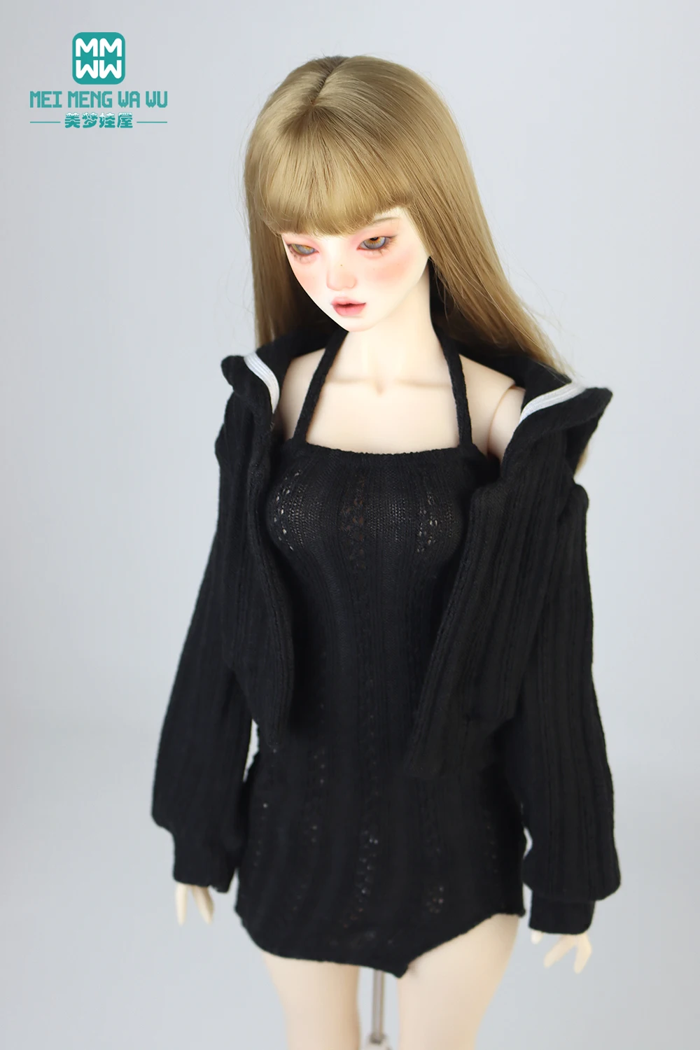Doll Clothes Fashion Halter Slit Knit Skirt Sweater Coat Fit 43-60cm 1/4 /3 BJD DD SD13 Doll Accessories Girl Gift
