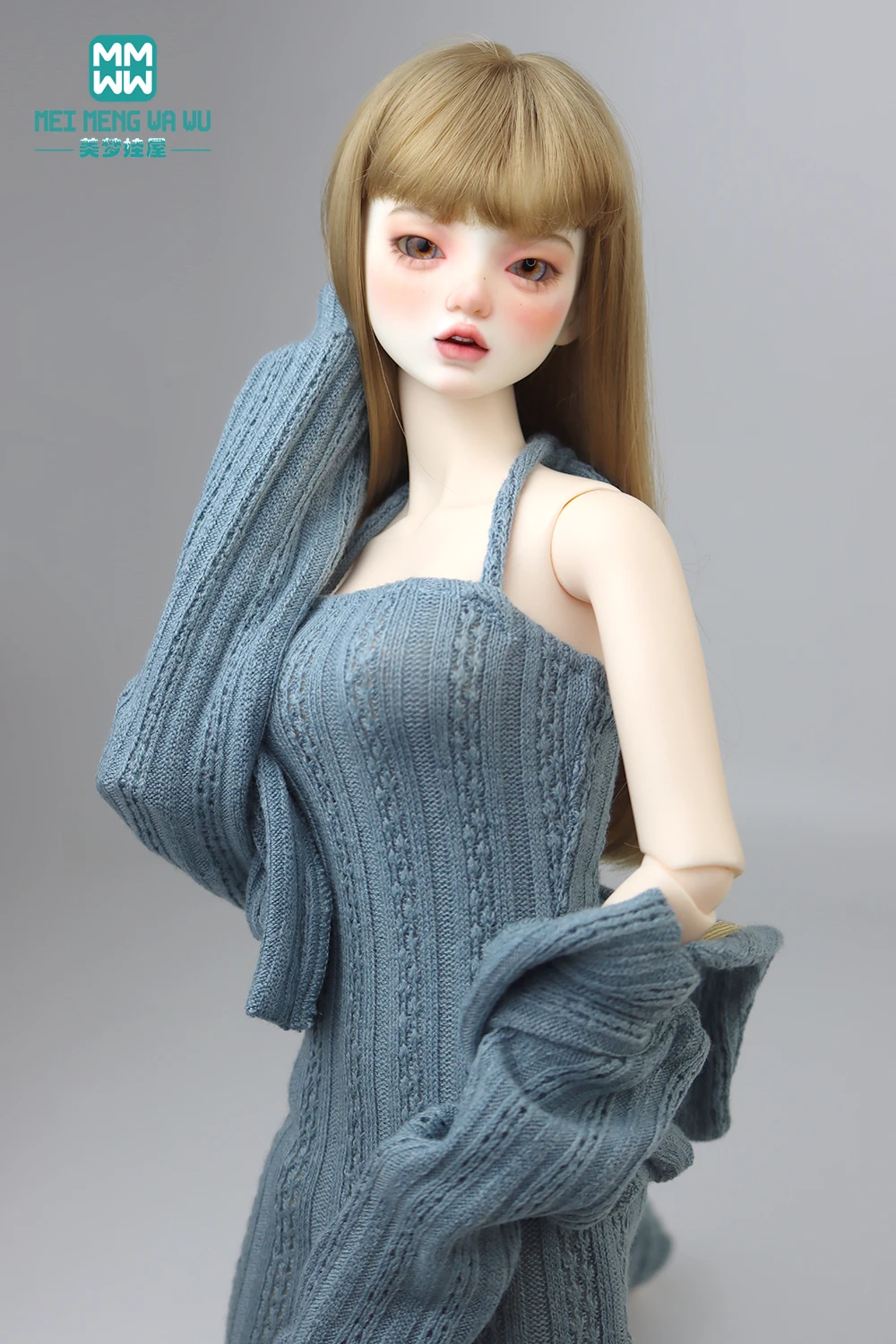 Doll Clothes Fashion Halter Slit Knit Skirt Sweater Coat Fit 43-60cm 1/4 /3 BJD DD SD13 Doll Accessories Girl Gift