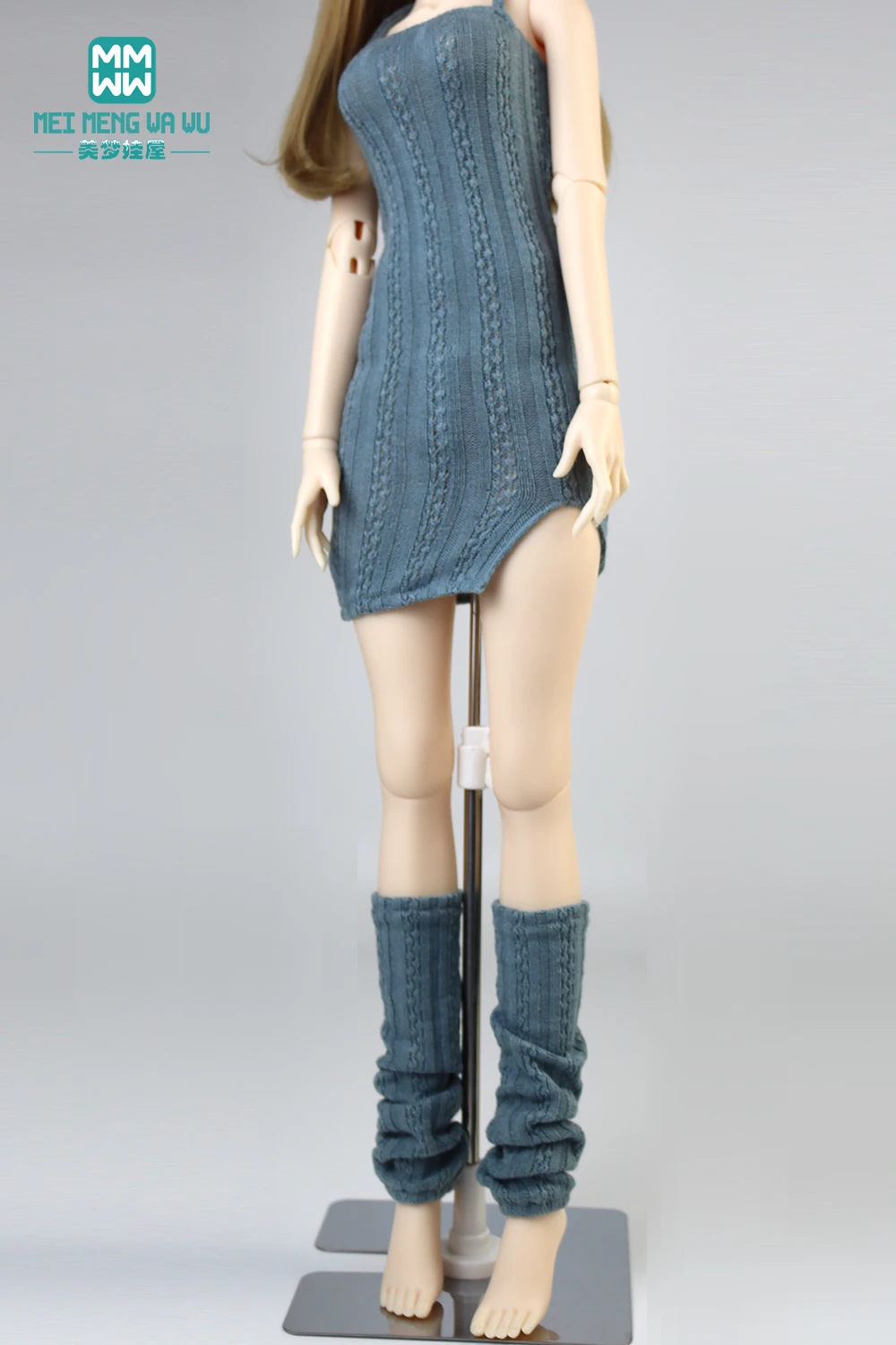 Doll Clothes Fashion Halter Slit Knit Skirt Sweater Coat Fit 43-60cm 1/4 /3 BJD DD SD13 Doll Accessories Girl Gift
