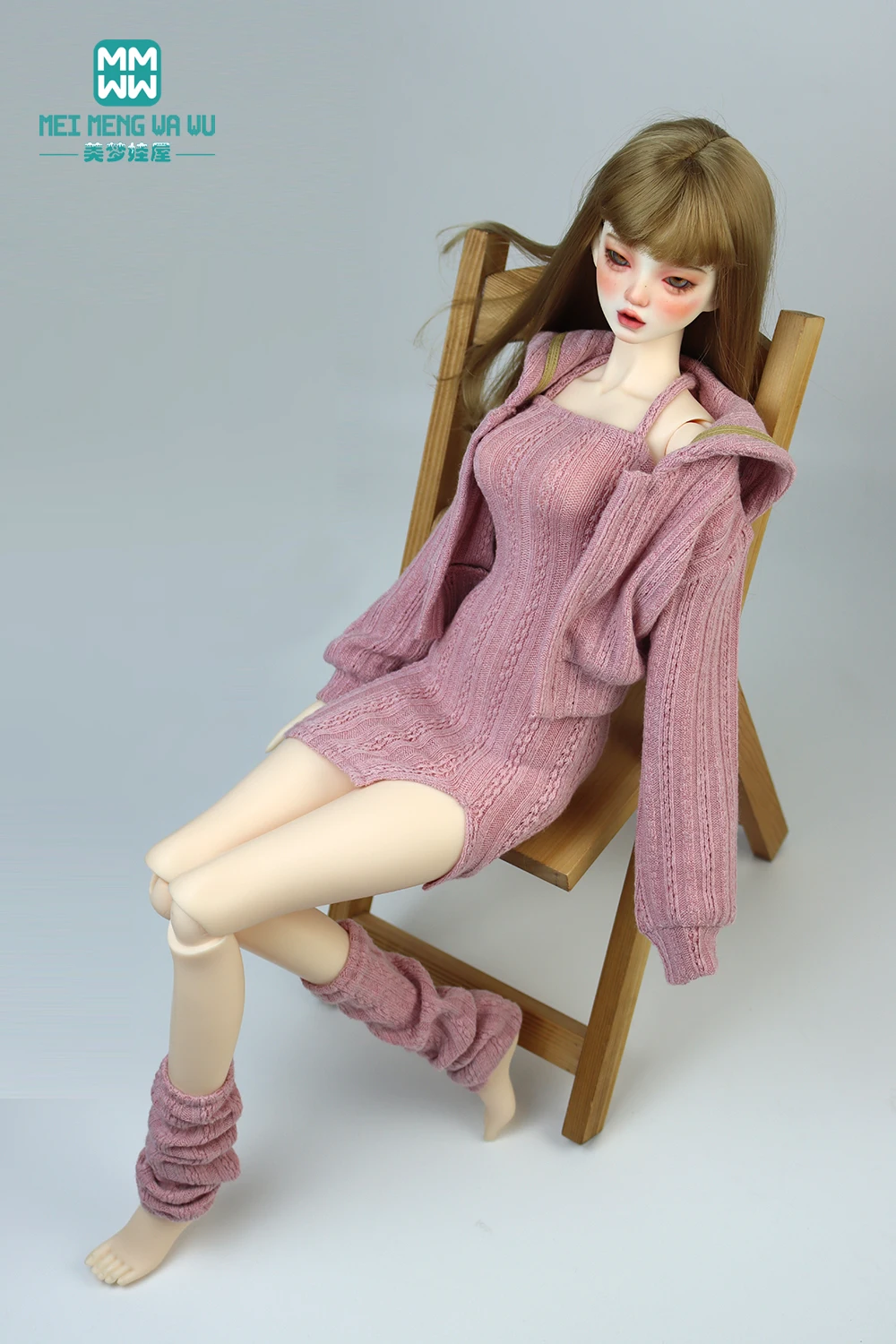 Doll Clothes Fashion Halter Slit Knit Skirt Sweater Coat Fit 43-60cm 1/4 /3 BJD DD SD13 Doll Accessories Girl Gift