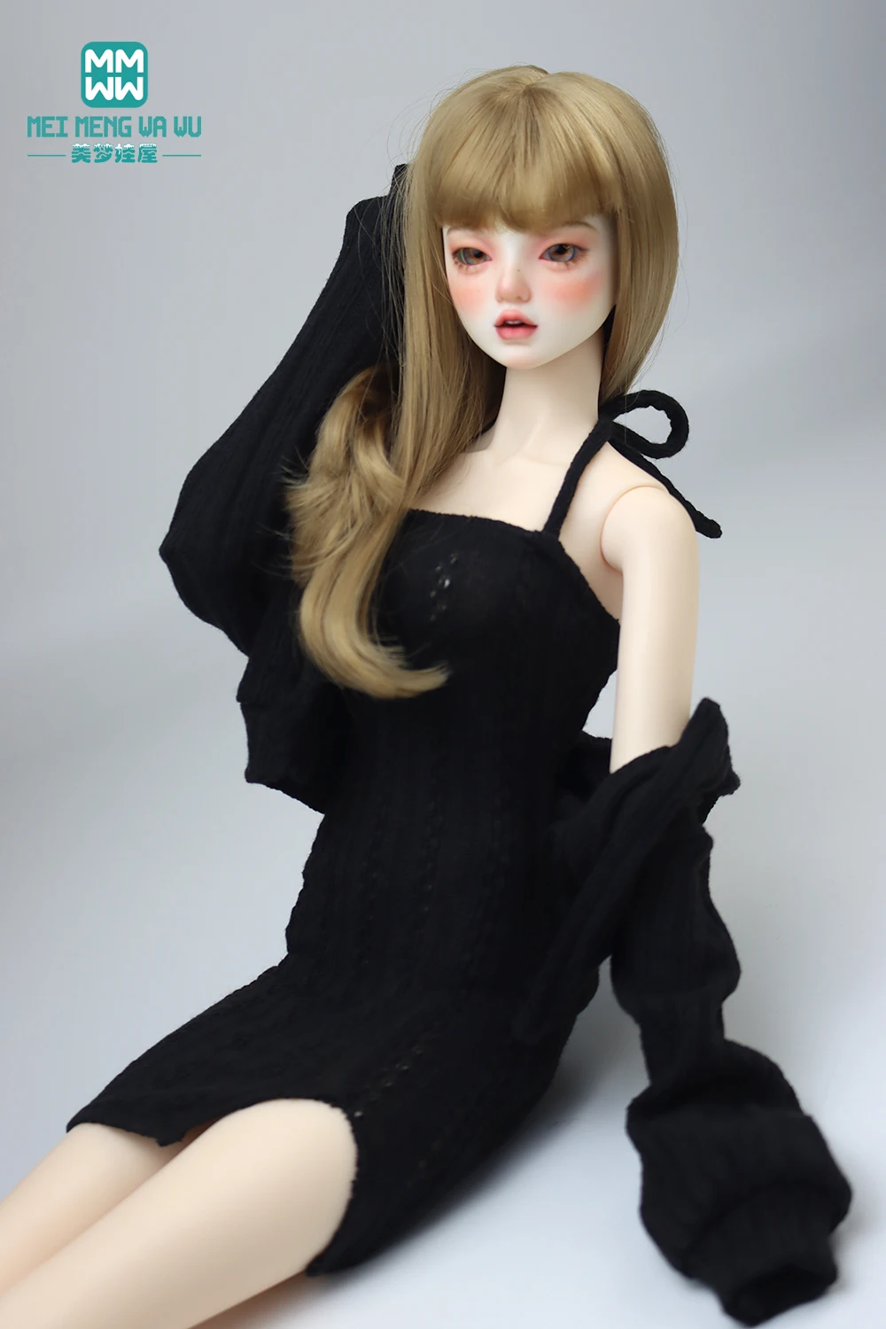 Doll Clothes Fashion Halter Slit Knit Skirt Sweater Coat Fit 43-60cm 1/4 /3 BJD DD SD13 Doll Accessories Girl Gift