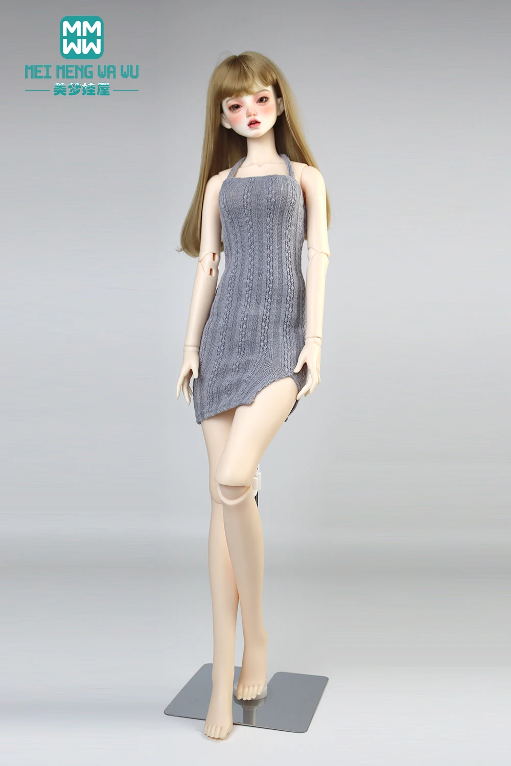 Doll Clothes Fashion Halter Slit Knit Skirt Sweater Coat Fit 43-60cm 1/4 /3 BJD DD SD13 Doll Accessories Girl Gift