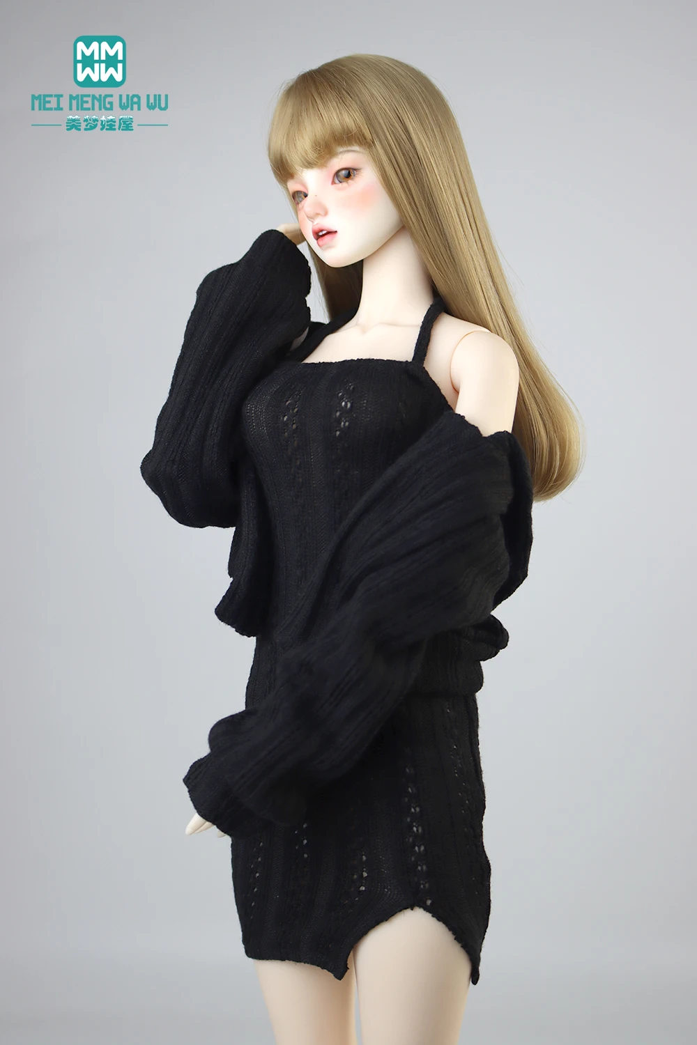 Doll Clothes Fashion Halter Slit Knit Skirt Sweater Coat Fit 43-60cm 1/4 /3 BJD DD SD13 Doll Accessories Girl Gift