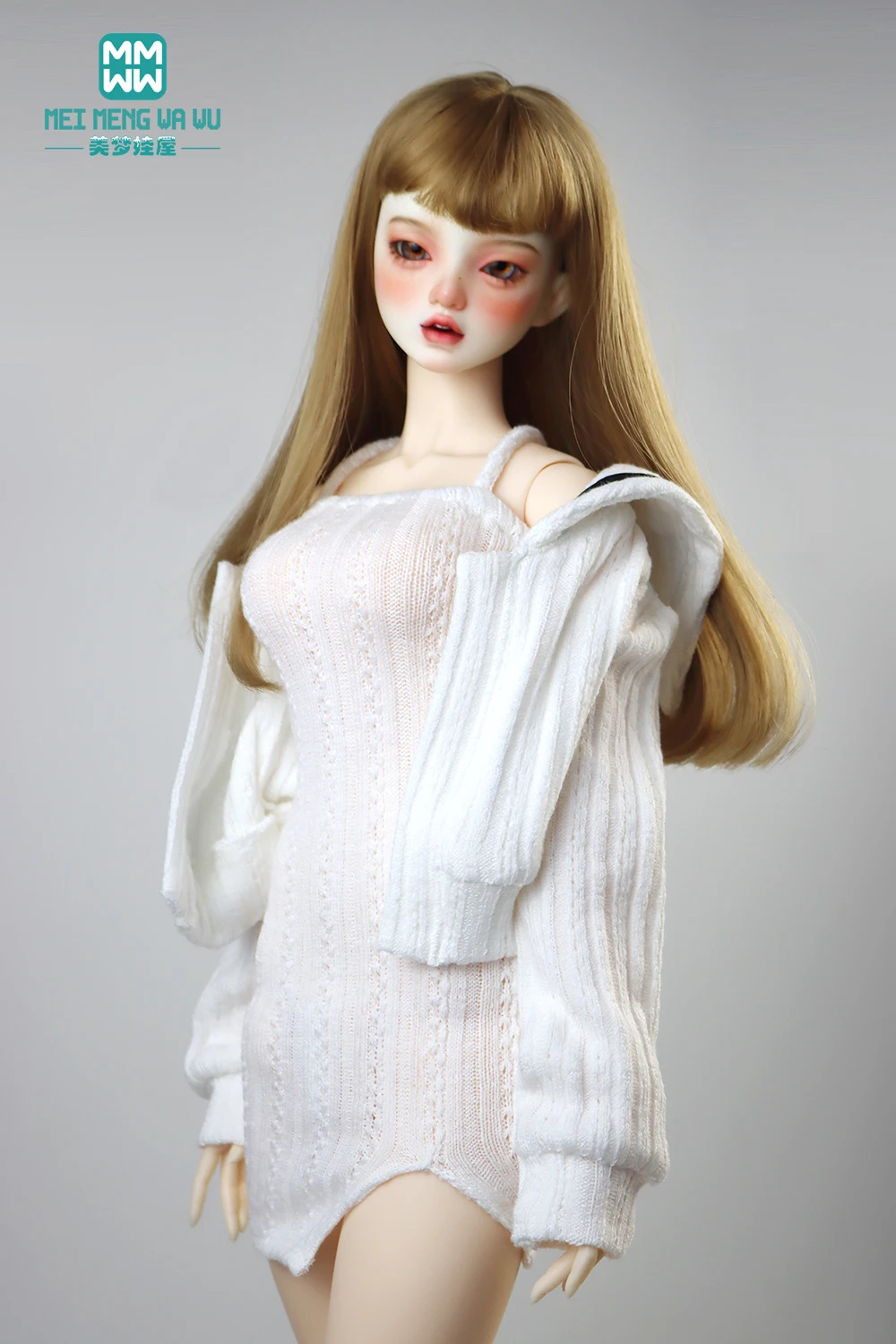 Doll Clothes Fashion Halter Slit Knit Skirt Sweater Coat Fit 43-60cm 1/4 /3 BJD DD SD13 Doll Accessories Girl Gift