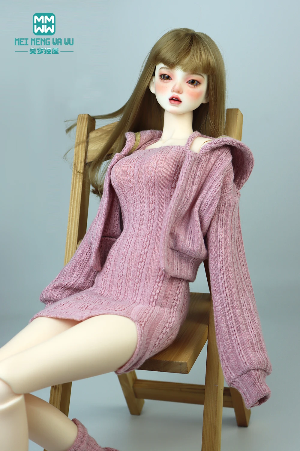 Doll Clothes Fashion Halter Slit Knit Skirt Sweater Coat Fit 43-60cm 1/4 /3 BJD DD SD13 Doll Accessories Girl Gift
