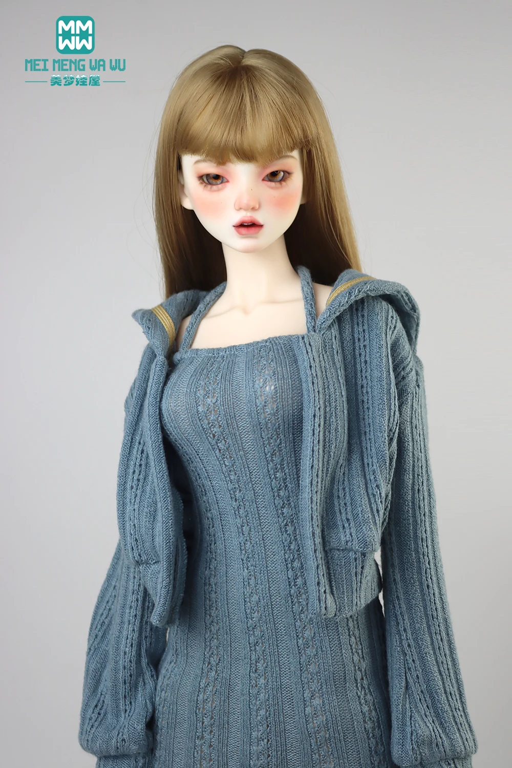 Doll Clothes Fashion Halter Slit Knit Skirt Sweater Coat Fit 43-60cm 1/4 /3 BJD DD SD13 Doll Accessories Girl Gift