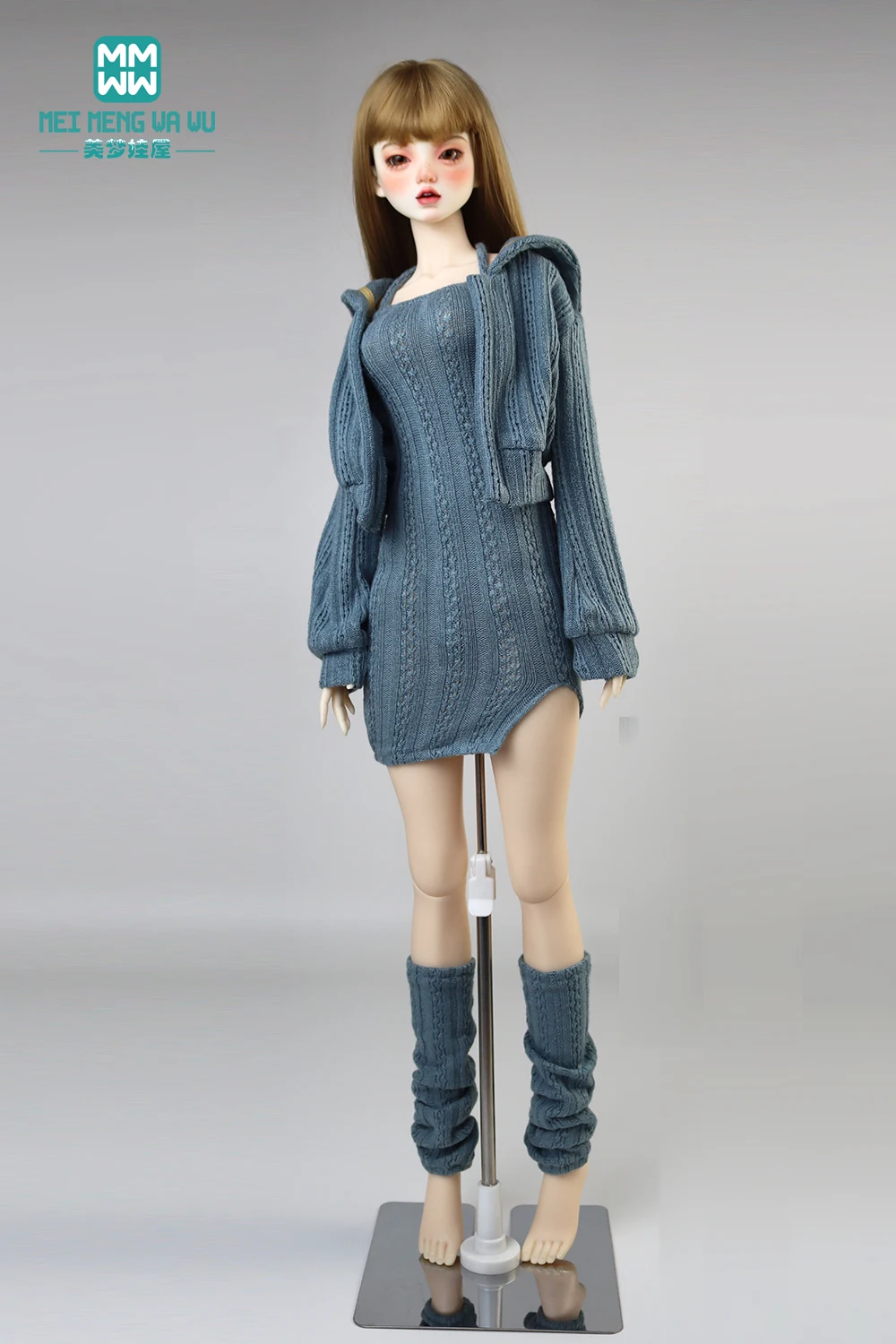 Doll Clothes Fashion Halter Slit Knit Skirt Sweater Coat Fit 43-60cm 1/4 /3 BJD DD SD13 Doll Accessories Girl Gift