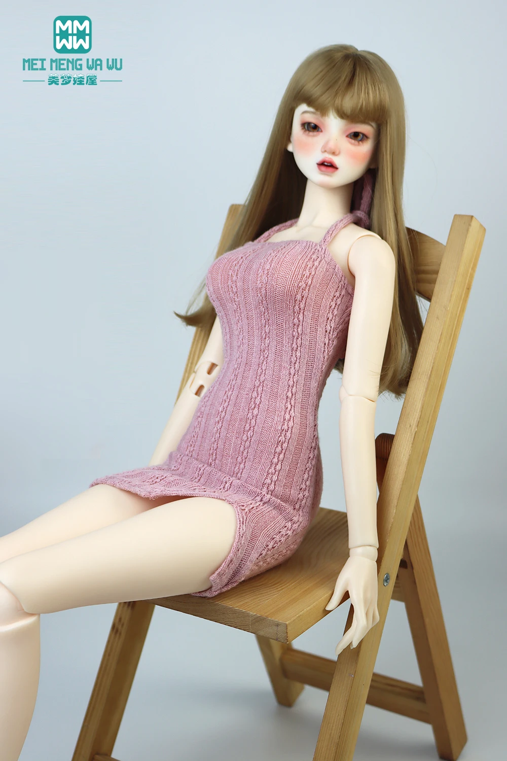Doll Clothes Fashion Halter Slit Knit Skirt Sweater Coat Fit 43-60cm 1/4 /3 BJD DD SD13 Doll Accessories Girl Gift