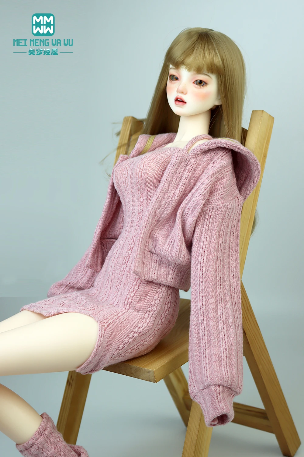 Doll Clothes Fashion Halter Slit Knit Skirt Sweater Coat Fit 43-60cm 1/4 /3 BJD DD SD13 Doll Accessories Girl Gift