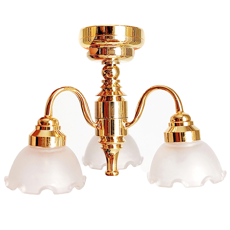 Kid’s Realistic Dollhouse Furniture Chandelier Light Preschool Pretend Play Sand Table Toy Scaled Model LED Ceiling Lamp