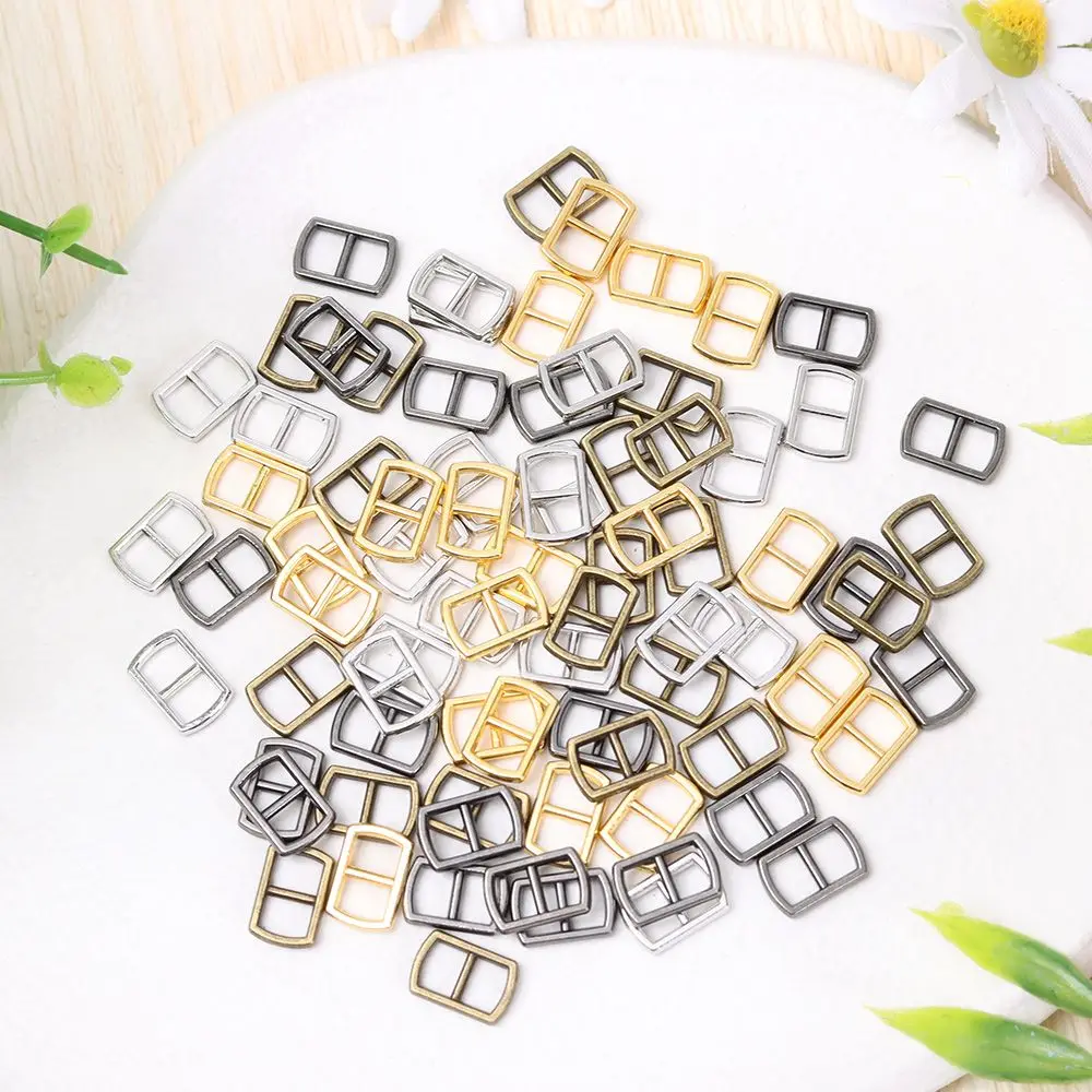20pcs Newest 4.5mm Mini Ultra-small Metal Tri-glide Belt Buckle Doll Bags Buckles Doll Clothes Buttons Shoes Sewing Accessories