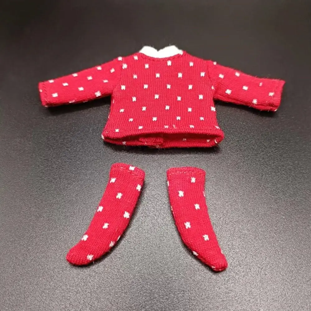 Obitsu 11 Clothes Suit Tops Bottoming Shirt Cotton Dot Blouse Mini Socks For for Joint OB11 Dolls Accessories Kids Toys