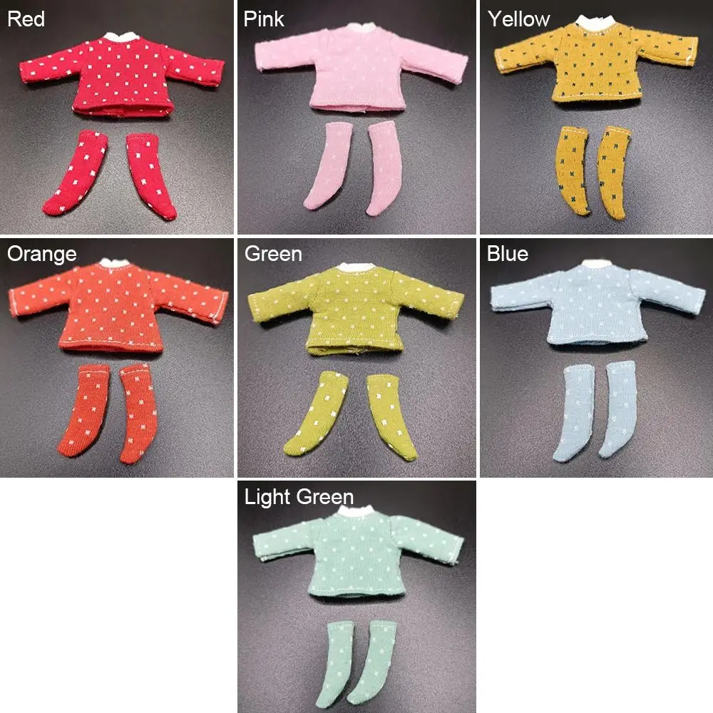 Obitsu 11 Clothes Suit Tops Bottoming Shirt Cotton Dot Blouse Mini Socks For for Joint OB11 Dolls Accessories Kids Toys