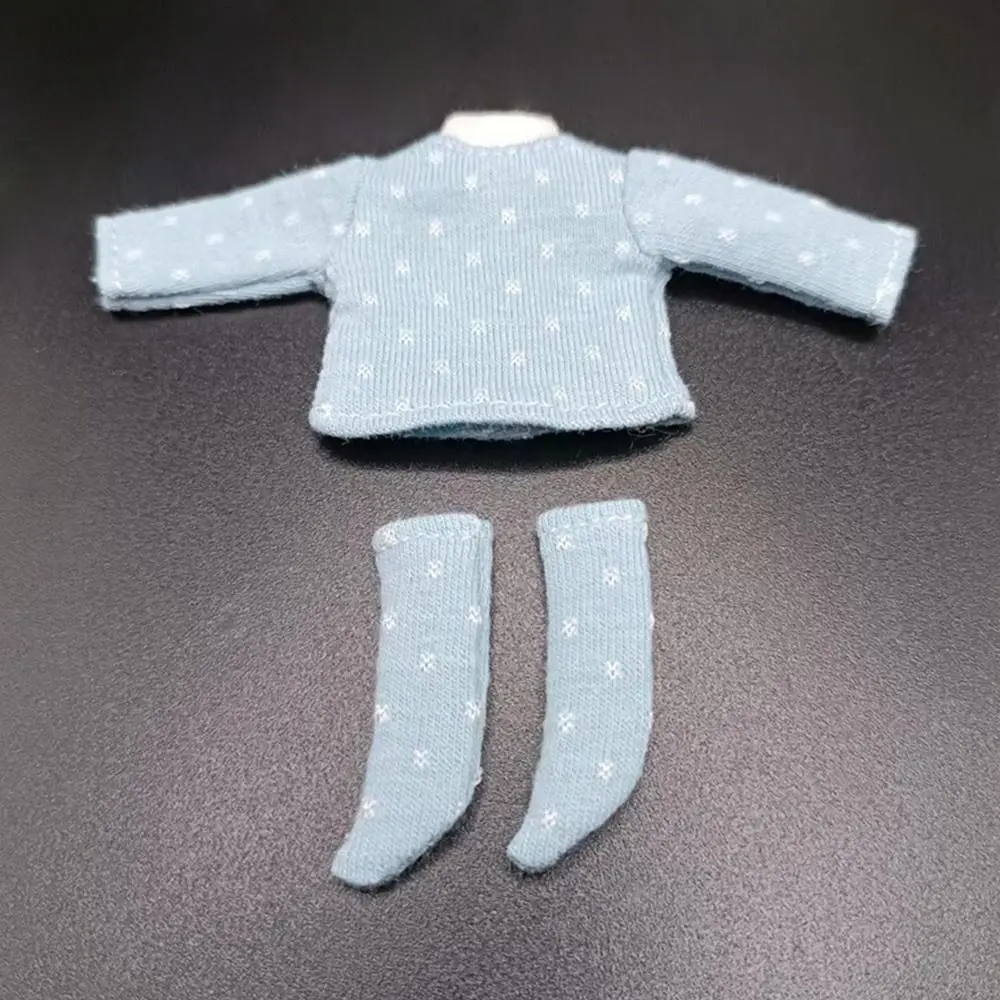 Obitsu 11 Clothes Suit Tops Bottoming Shirt Cotton Dot Blouse Mini Socks For for Joint OB11 Dolls Accessories Kids Toys