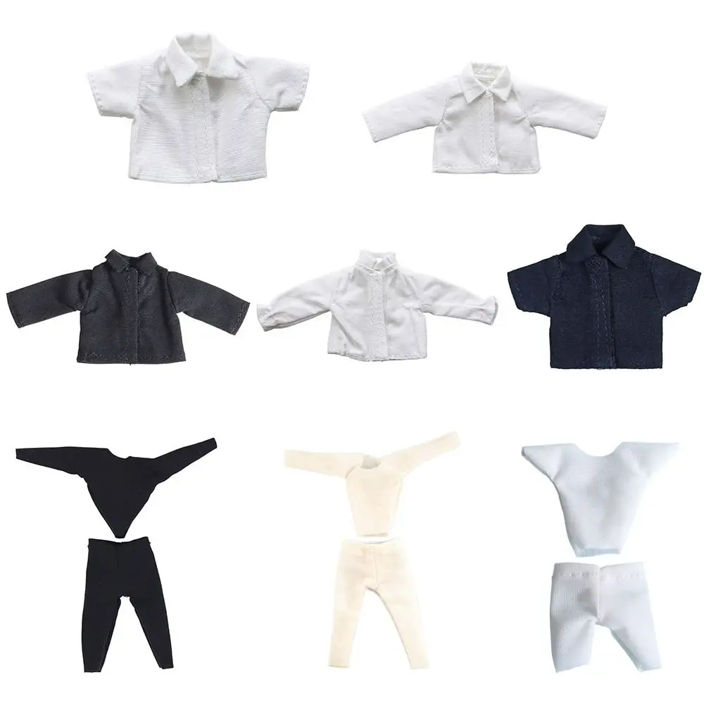 Ob11 Doll Clothes White Shirt Casual Wear T-shirt Tops Leggings For 1/12Bjd Dolls Accessories Obitsu11 Clothes Kids Toys